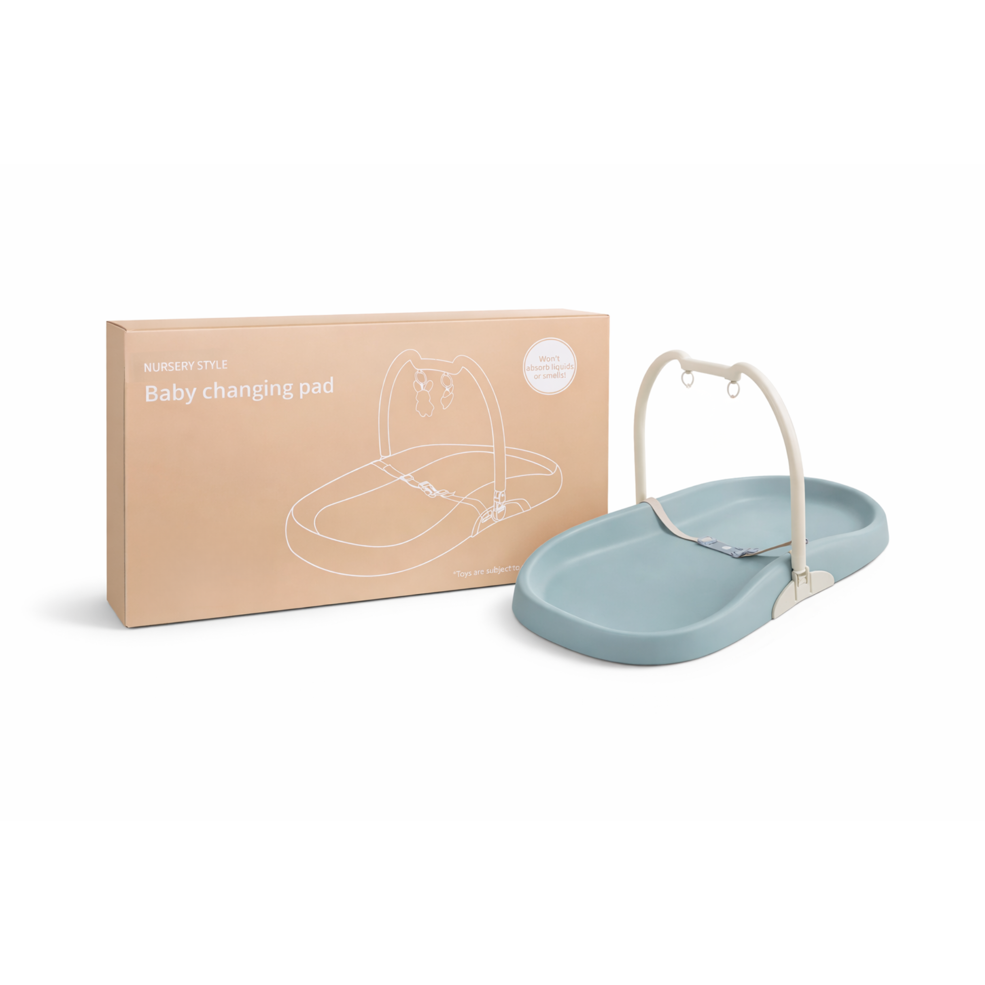 Stellematte med sele og avtakbar lekebue, Grøn