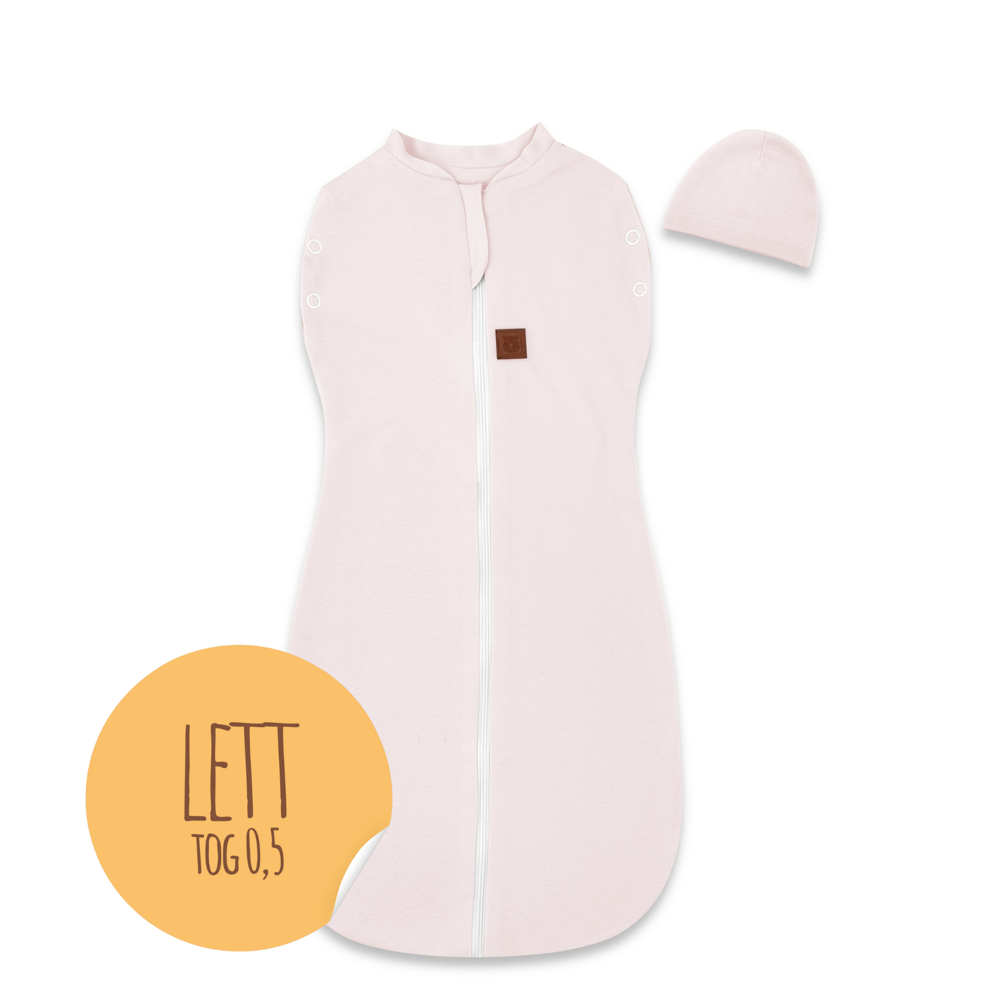 MimiNu Babysvøp m. lue, Powder Pink