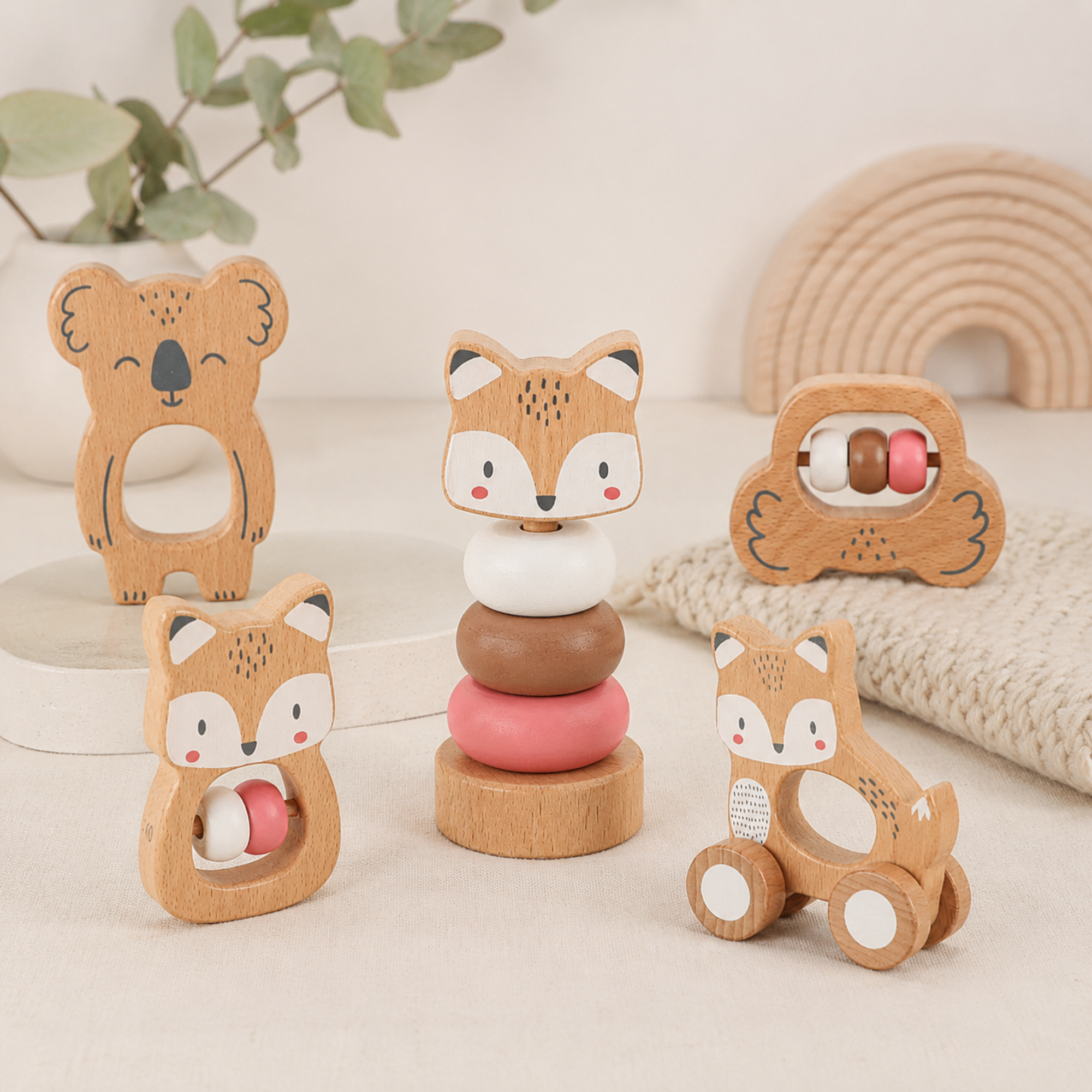 5-i-1 ranglesett i tre – Koala og rev