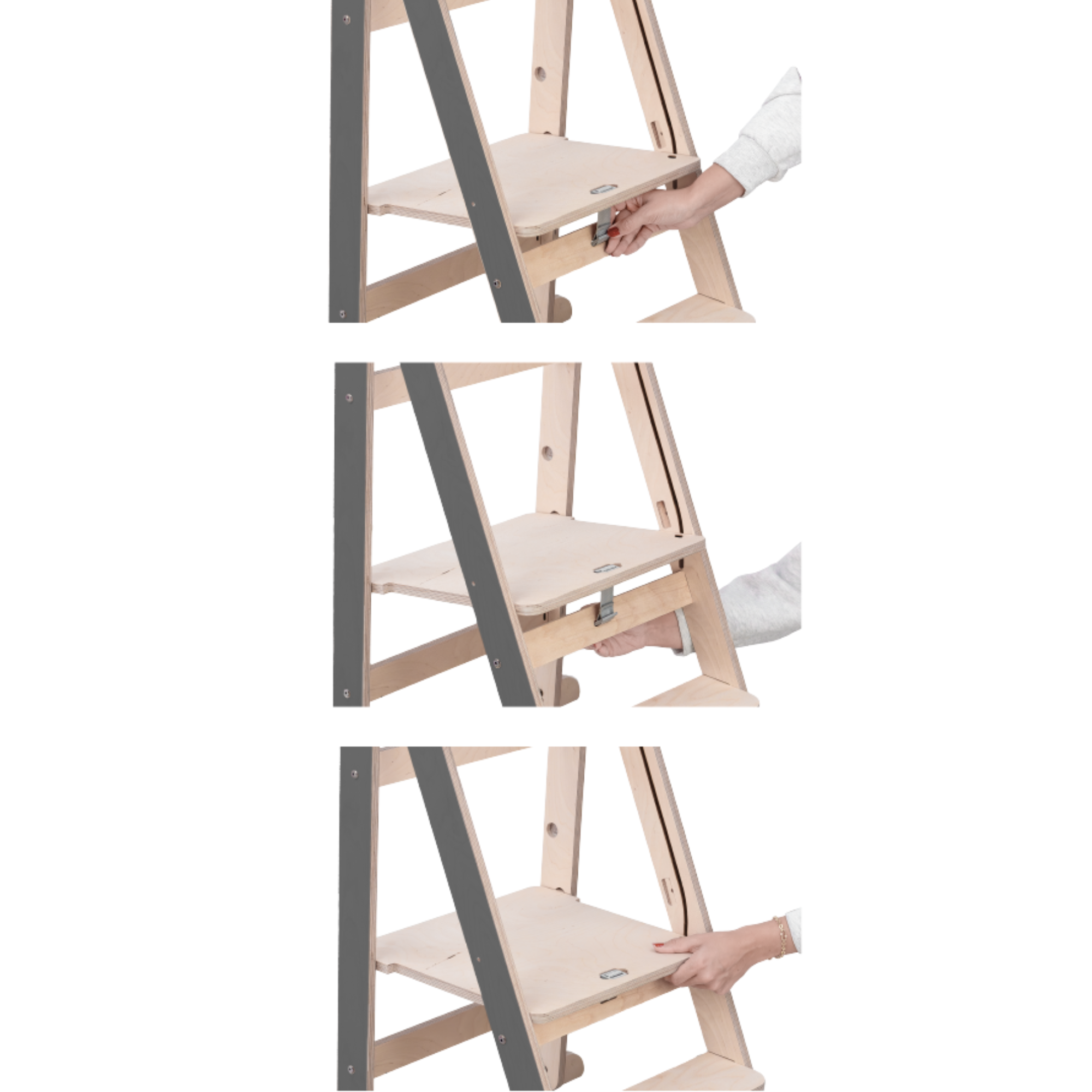 Tower Fold – fleksibel, sammenleggbar kjøkkenhjelp, grå