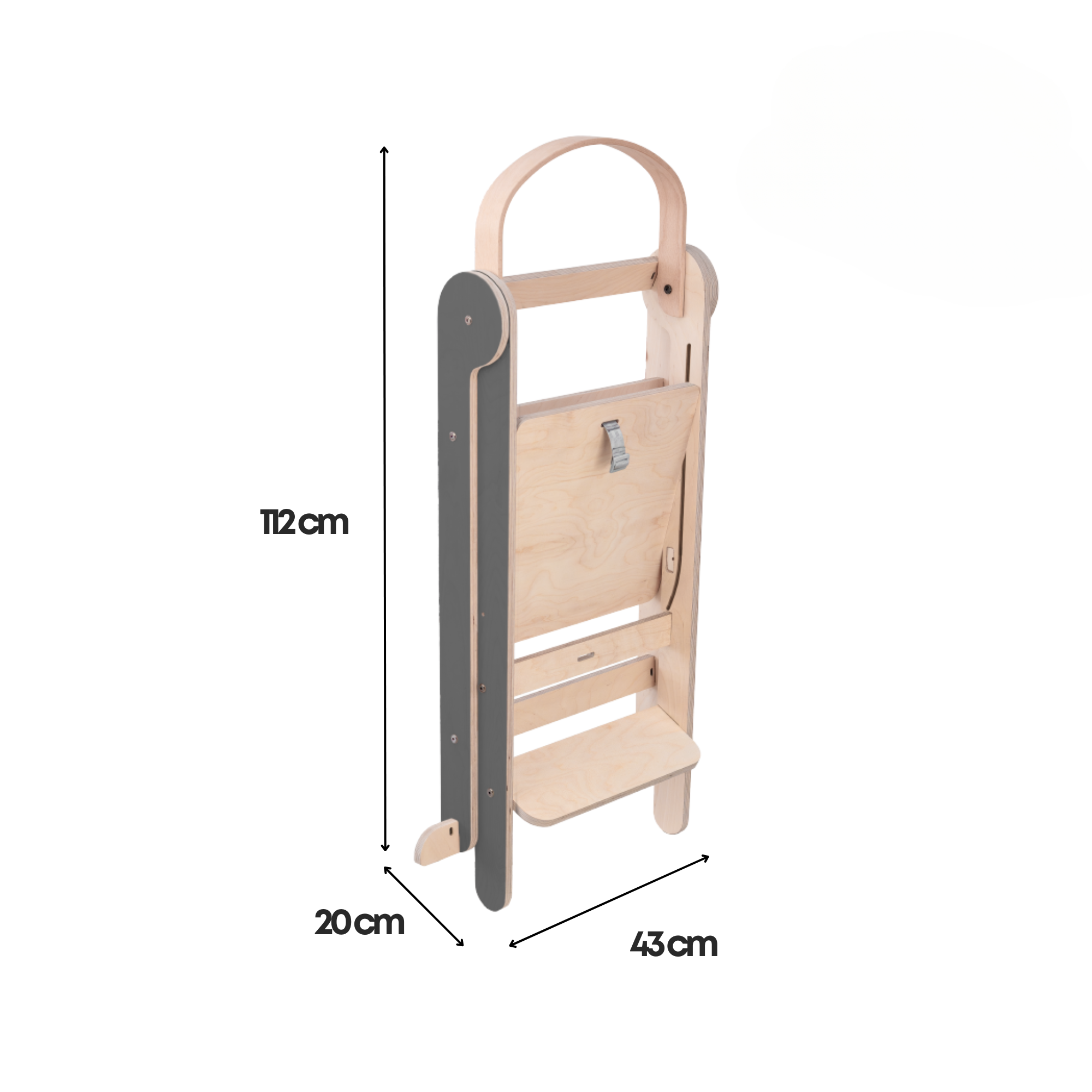 Tower Fold – fleksibel, sammenleggbar kjøkkenhjelp, grå