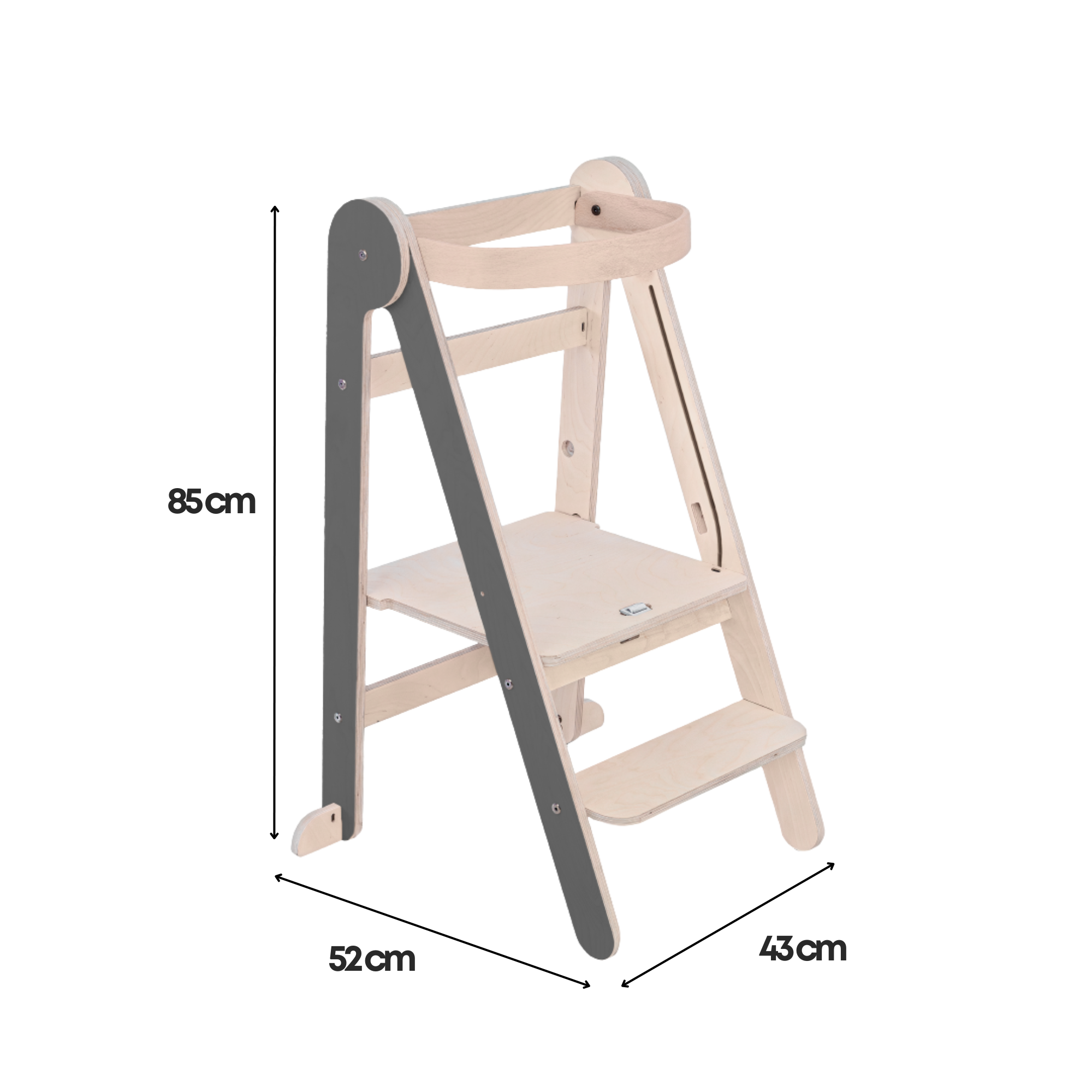 Tower Fold – fleksibel, sammenleggbar kjøkkenhjelp, grå