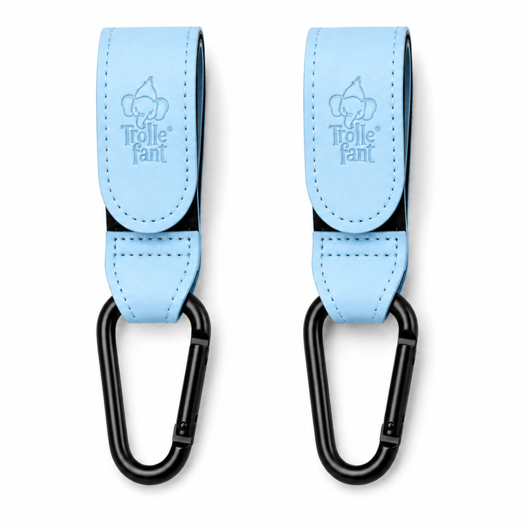 Trollefant Premium barnevognskroker 2-pack, lyseblå