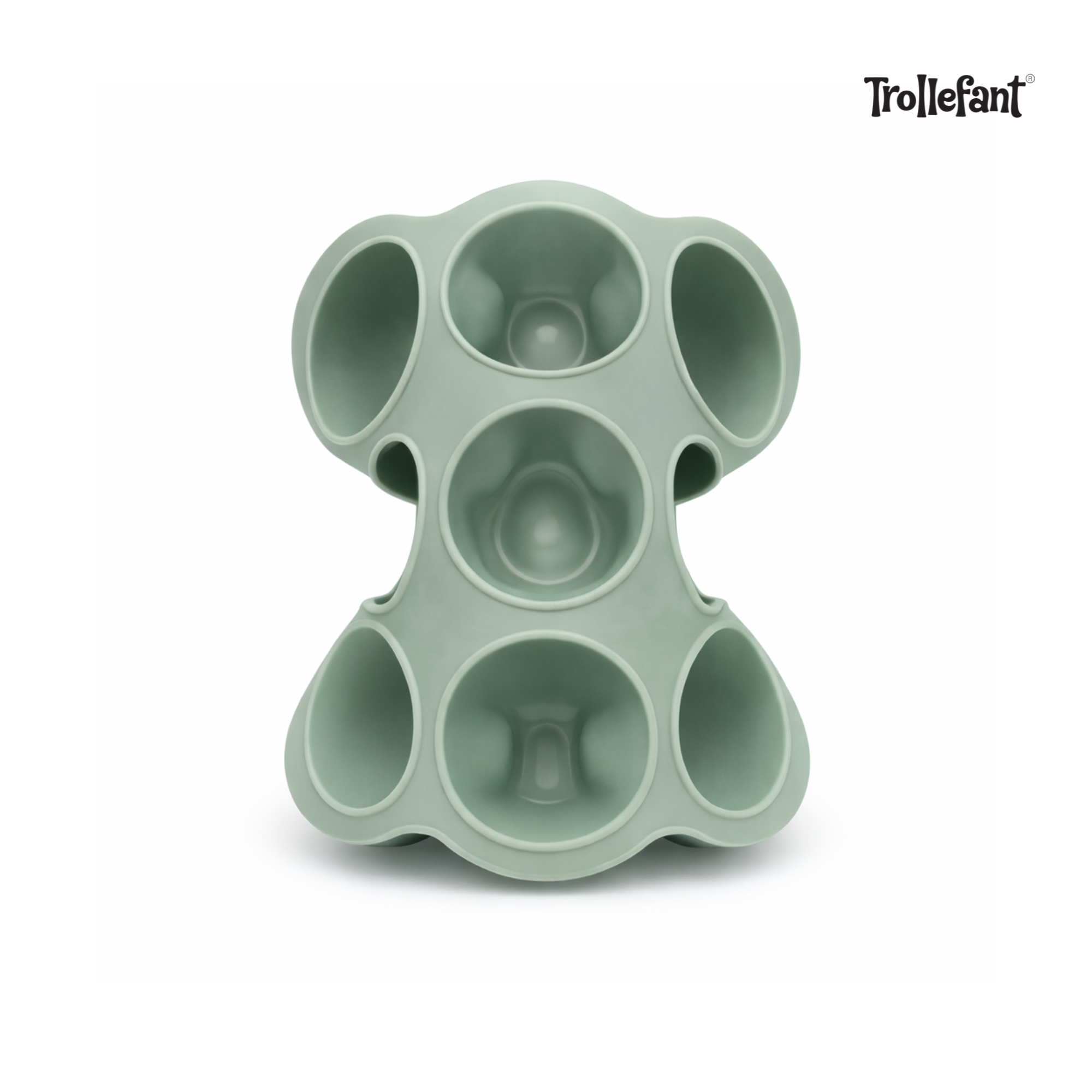 Trollefant fryseform med lokk – 9 x 60 ml (Grønn)