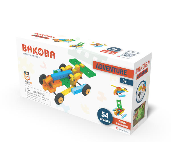 BAKOBA Adventurer – byggesett i mykt skum (54 deler)