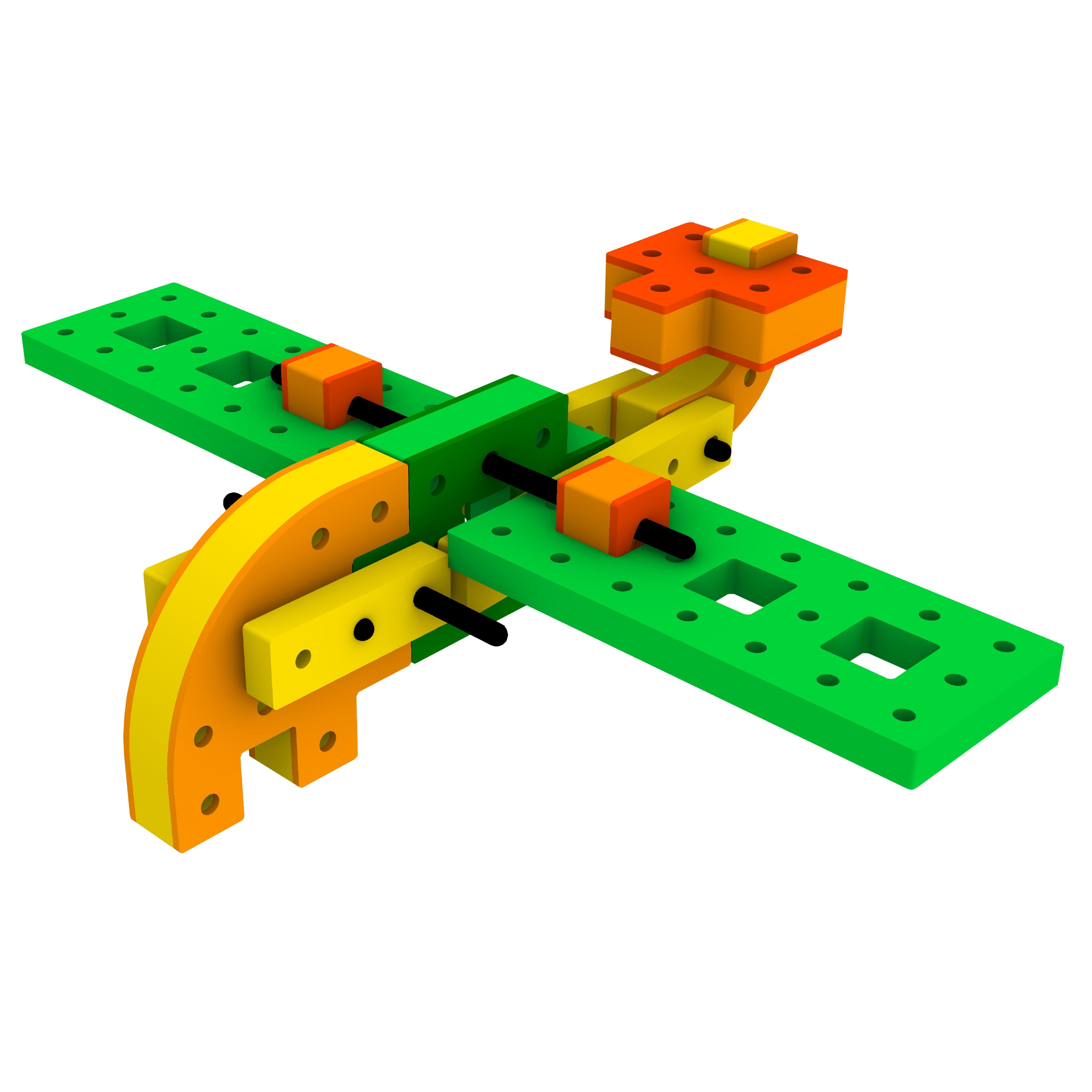 BAKOBA Adventurer – byggesett i mykt skum (54 deler)