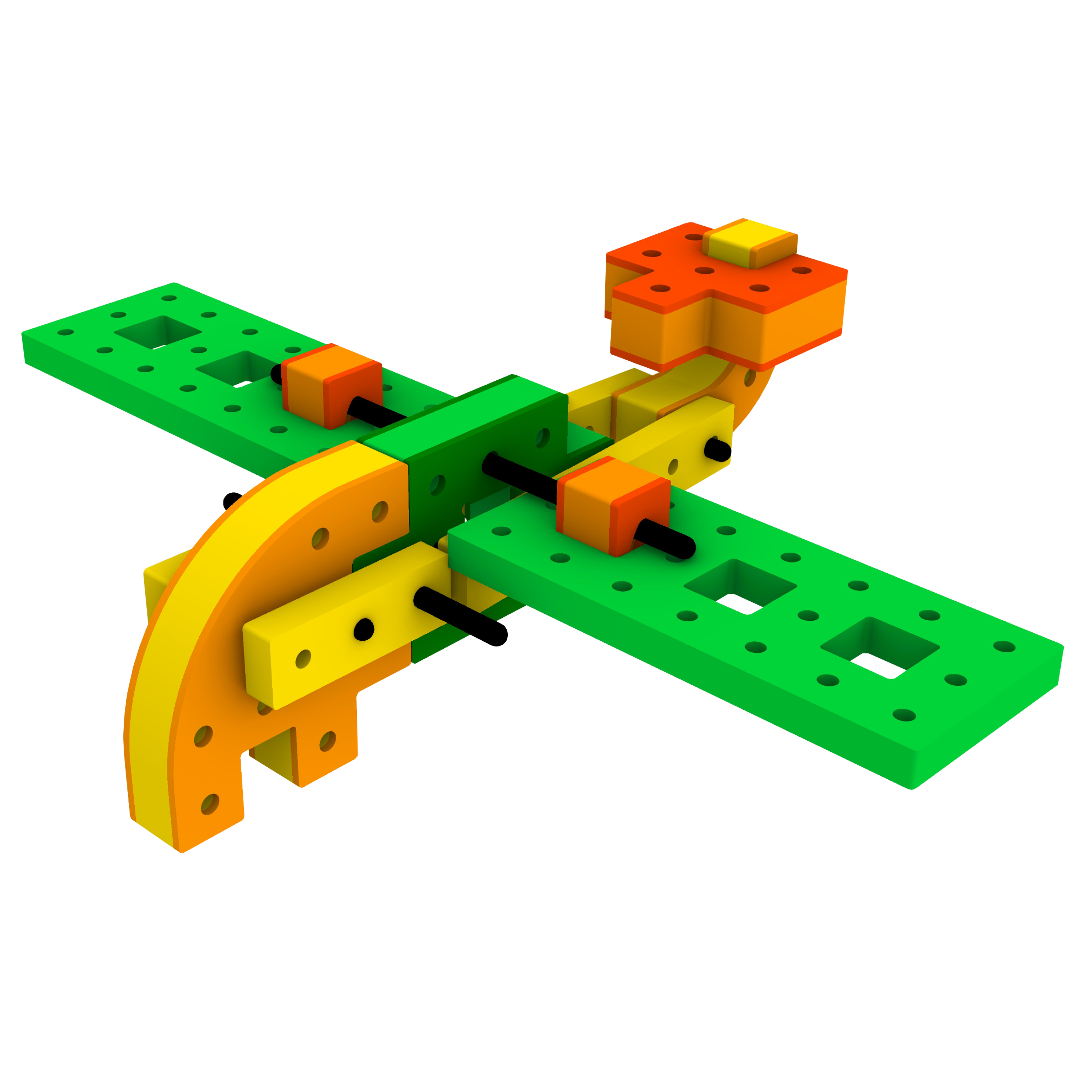 BAKOBA Adventurer – byggesett i mykt skum (54 deler)