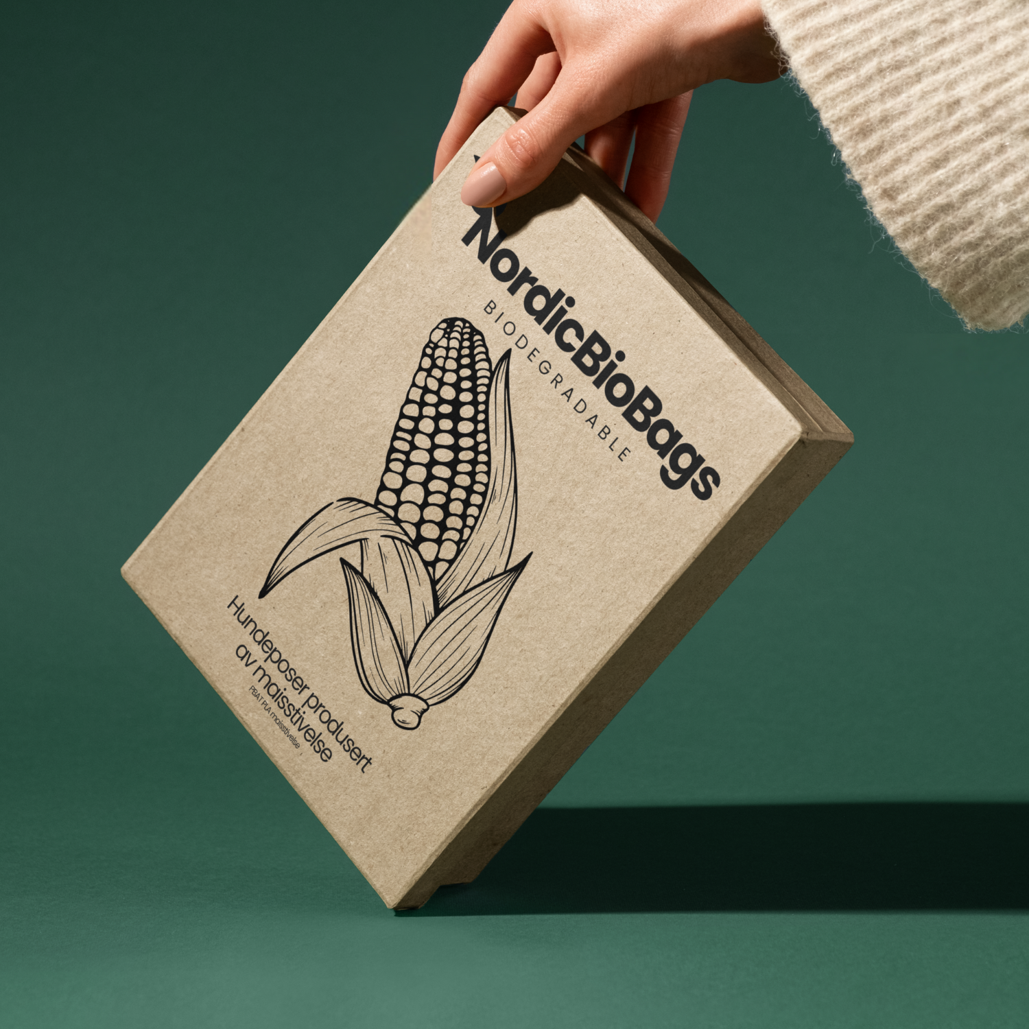 Hundeposer m. hank fra NordicBioBags, produsert av maisstivelse 30 pk / 450 poser