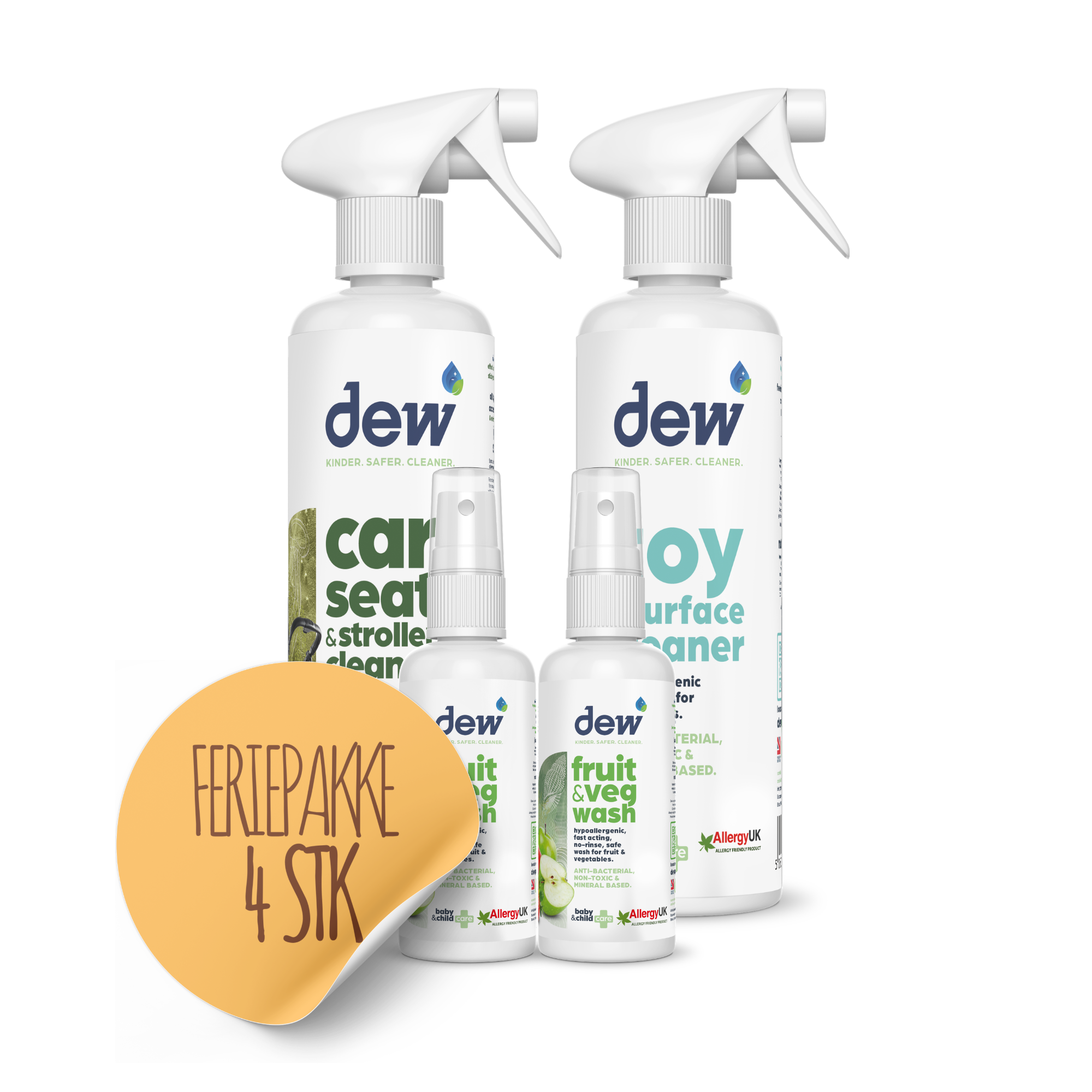 DEW FERIEPAKKE 2x500 ml + 2x65 ml.