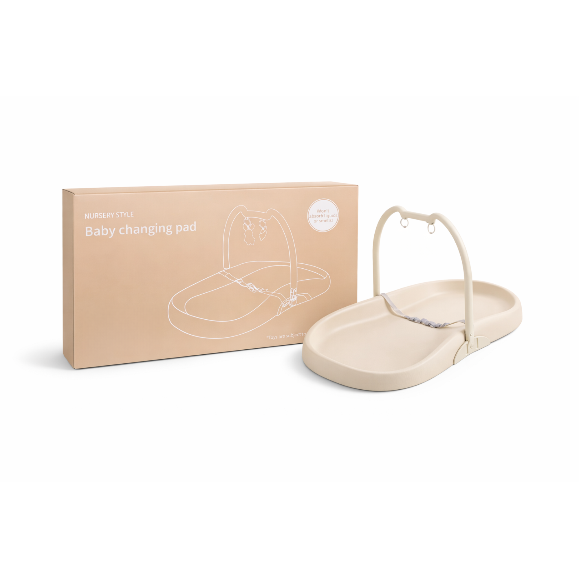 Stellematte med sele og avtakbar lekebue, Beige