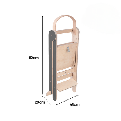 Tower Fold – fleksibel, sammenleggbar kjøkkenhjelp, grå