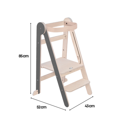 Tower Fold – fleksibel, sammenleggbar kjøkkenhjelp, grå