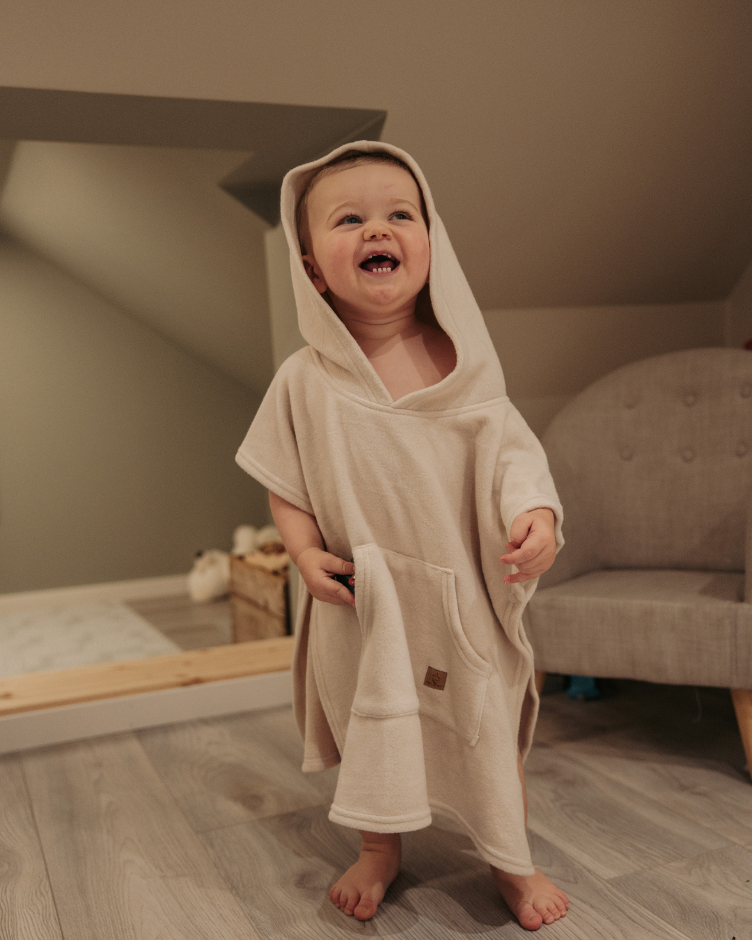 Trollefant Luksus Badeponcho – Bambus, Beige