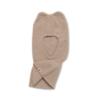 Balaklava i merinoull, beige