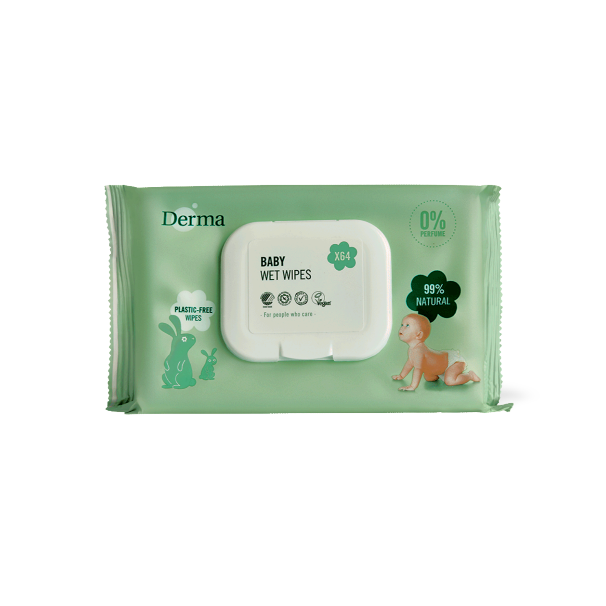 DERMA BABY WET WIPES 0% 64 STK.