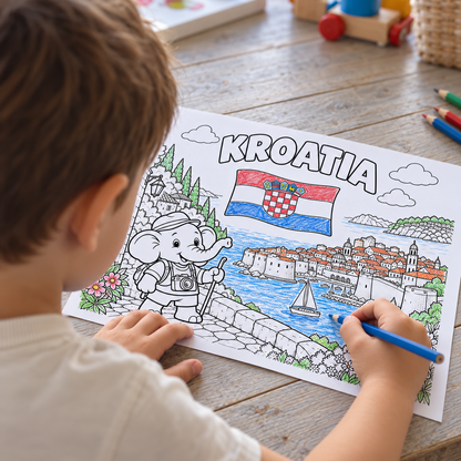 Trollefant Tegnebok – Trollefant oppdager Europas flagg