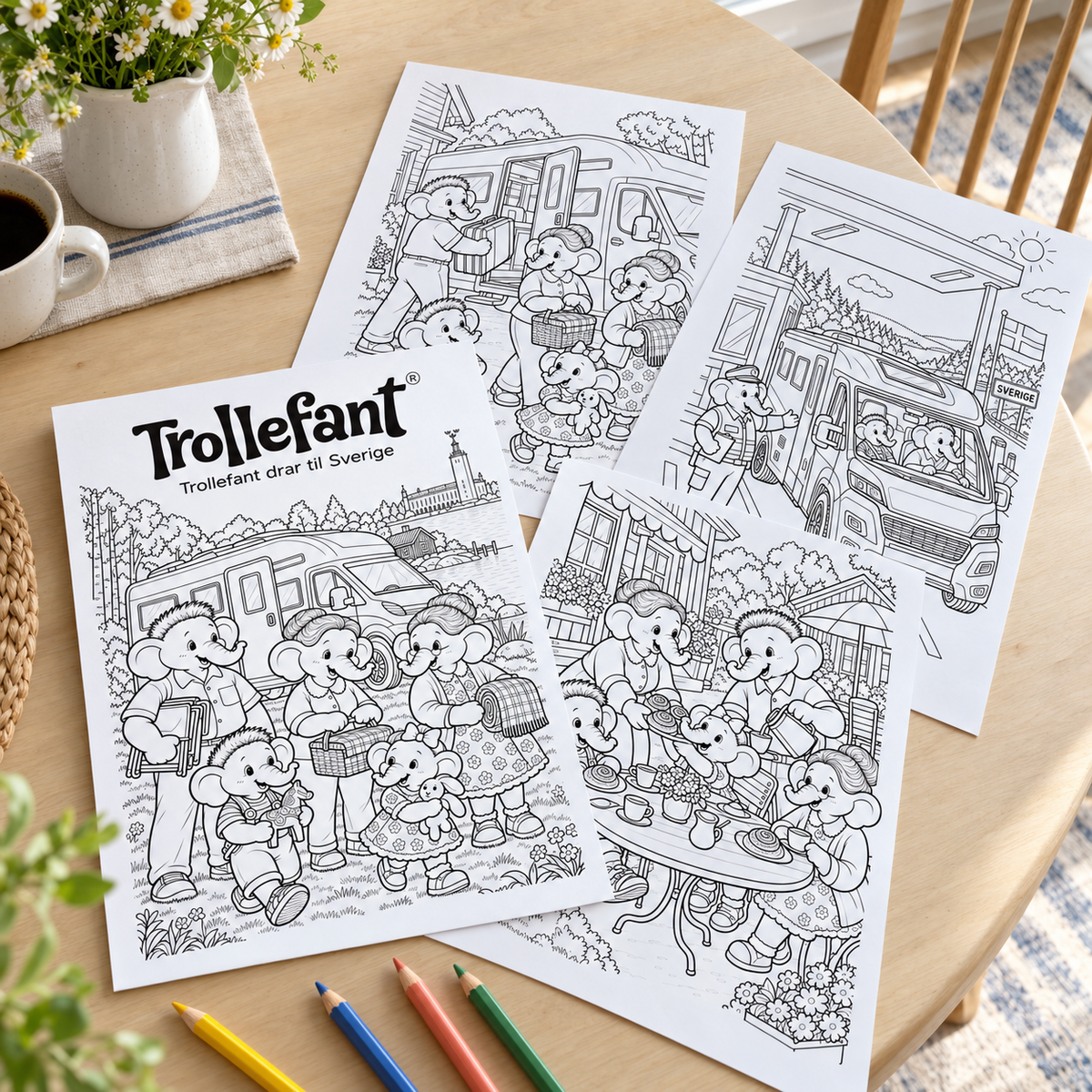 Trollefant Tegnebok – Trollefant drar til Sverige