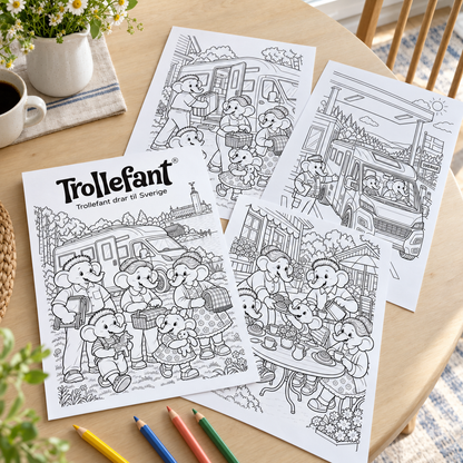 Trollefant Tegnebok – Trollefant drar til Sverige