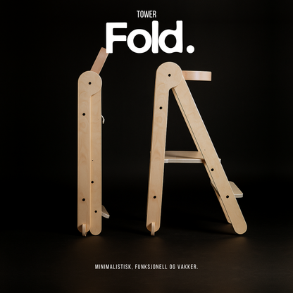 Tower Fold – fleksibel, sammenleggbar kjøkkenhjelp, natur