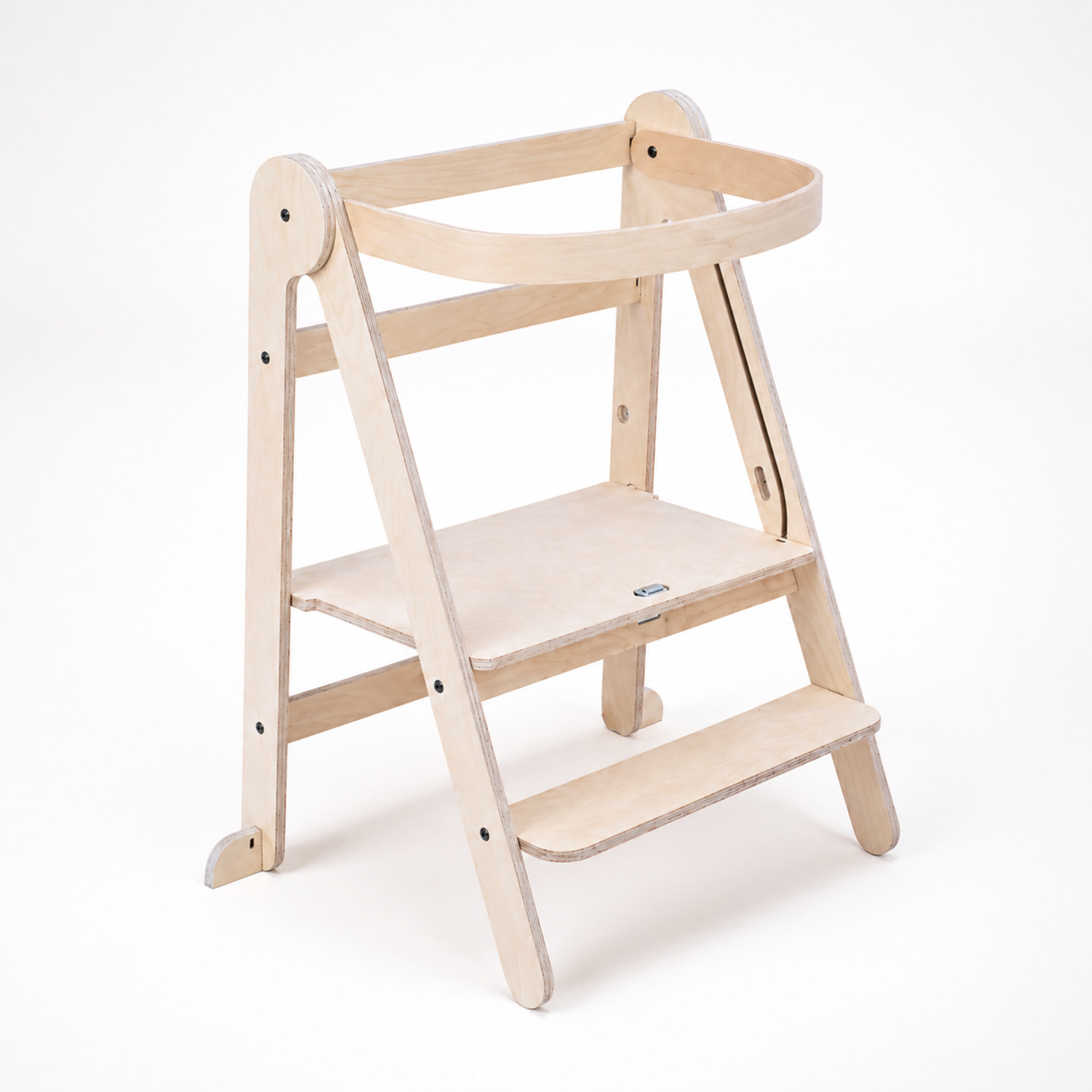 Tower Fold Twin – fleksibel, sammenleggbar kjøkkenhjelper for to barn - natur
