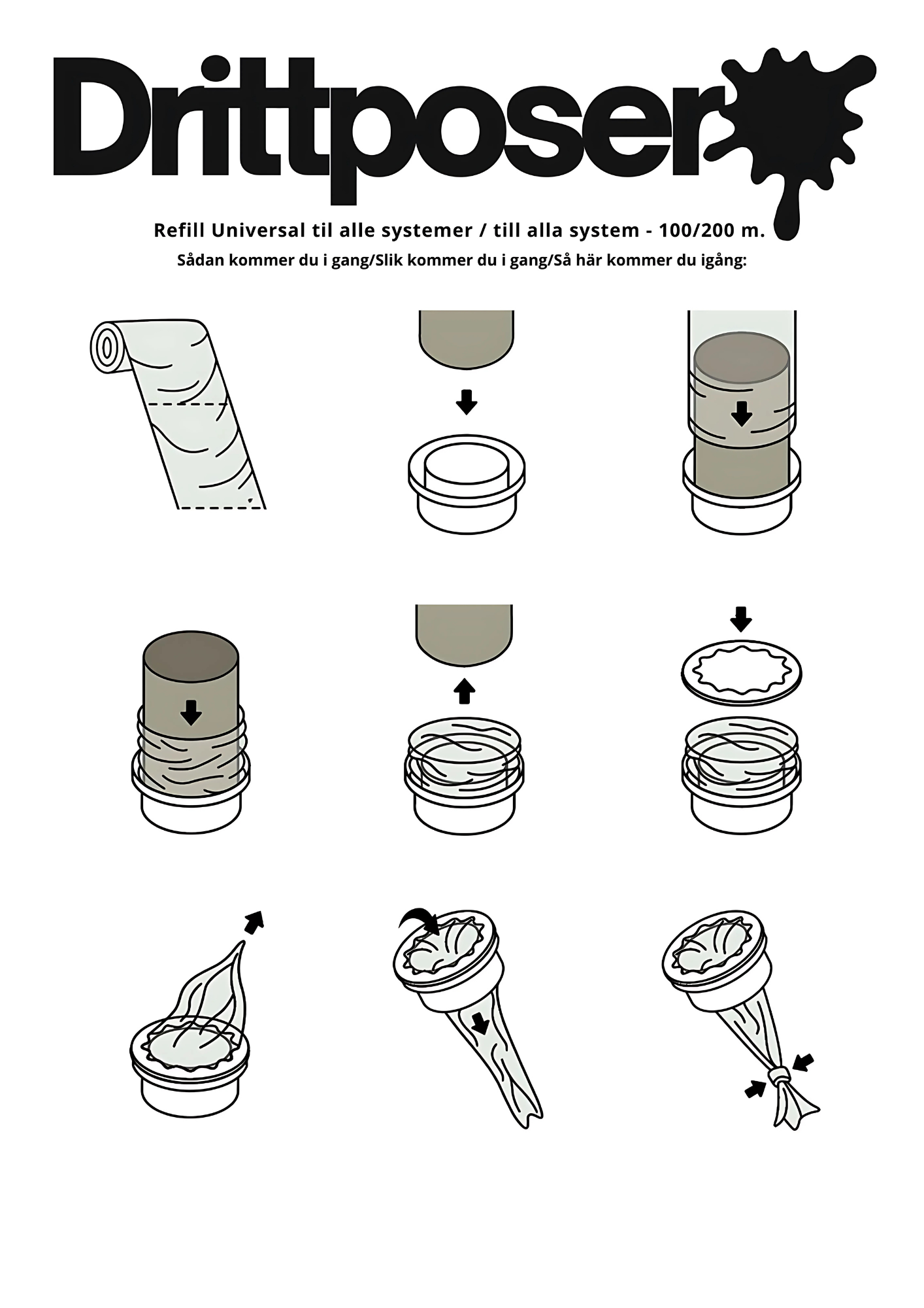 Refill Universal til alle system - 100 m