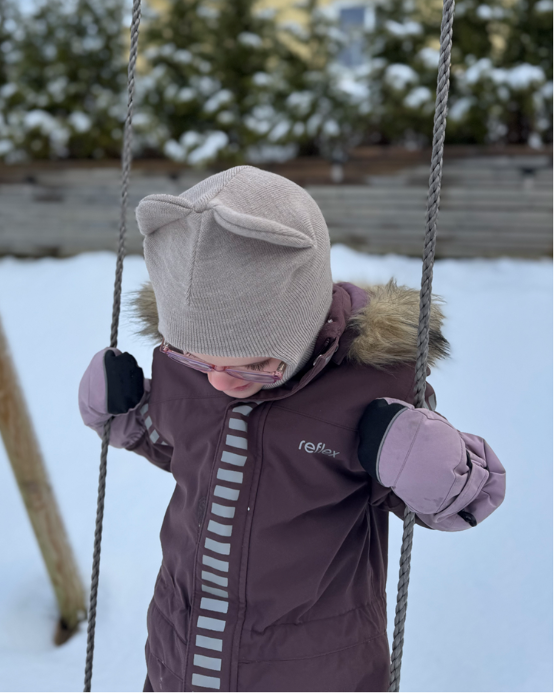 Balaklava i merinoull, beige